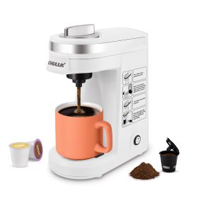 CHULUX Single Serve Coffee Maker KCUP Pod Coffee Brewer;  Single Cup Coffee Machine Mini 3 in 1 for K CUP Ground Coffee Tea Filter;  One Cup Coffee Ma