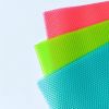 3 Pcs 5ft Refrigerator Mats EVA Shelf Liners For Glass Shelves Washable Pads Liners For Refrigerator;  1 Green 1 Blue 1 Red