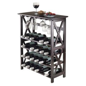 Rio Wine Rack; 24-Bottle; Glass Hanger