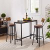 Swivel Bar Stool; High Bar Stool With Backrest; PU Soft Seat Cushion; Industrial; Thickened Iron Frame; Footrest.(Rustic Brown; 13.4''w x 40.5''h)