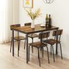 Dining Table Set 5-Piece Dining Chair with Backrest; Industrial style; Sturdy construction(Rustic Brown; 43.31''L*27.56''W*30.32''H)