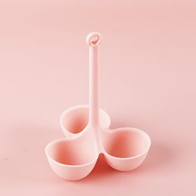 1pc; Egg Poacher; Silicone Egg Steamer Food Grade High Temperature Resistant Children's Food Supplement 3 Holes Steamed Egg Tray Convenient Boiled Egg (Color: Pink)