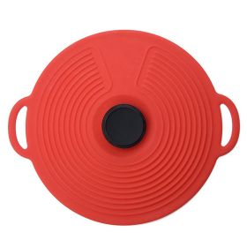 1pc Silicone Fresh-keeping Lid; Spill-proof; Leak-proof And Dust-proof Silicone Pot Lid; Cutlery Silicone Pot Lid (Color: Red)