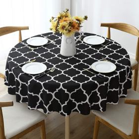 Tablecloth For Round Tables Waterproof Satin Resistant Washable Dining Table Protector (Color: black, size: 100*100cm)