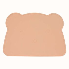 Baby Bear Shape Silicone Washable Insulated Placemat (Size/Age: Average Size (0-8Y), Color: Orange)