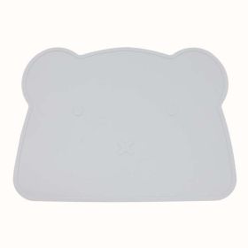 Baby Bear Shape Silicone Washable Insulated Placemat (Size/Age: Average Size (0-8Y), Color: Grey)