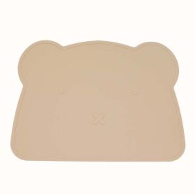 Baby Bear Shape Silicone Washable Insulated Placemat (Size/Age: Average Size (0-8Y), Color: khaki)