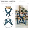 5-Piece Round Dining Table Set with Trestle Legs and 4 Cross Back Dining Chairs