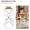 5-Piece Round Dining Table Set with Trestle Legs and 4 Cross Back Dining Chairs