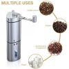 Portable Home Manual Coffee Grinder Stainless Steel with Ceramic Burr Bean Mill