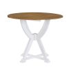 5-Piece Round Dining Table Set with Trestle Legs and 4 Cross Back Dining Chairs