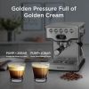 Espresso Machine; 20 bar espresso machine with milk frother for latte; cappuccino; Machiato; for home espresso maker; 1.8L Water Tank; Stainless Steel