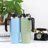 30oz 20oz Handle Vacuum Thermal Mug Beer Cup Travel Car Thermo Mug Portable Flask Coffee Stainless Steel Cups With Lid And Straw